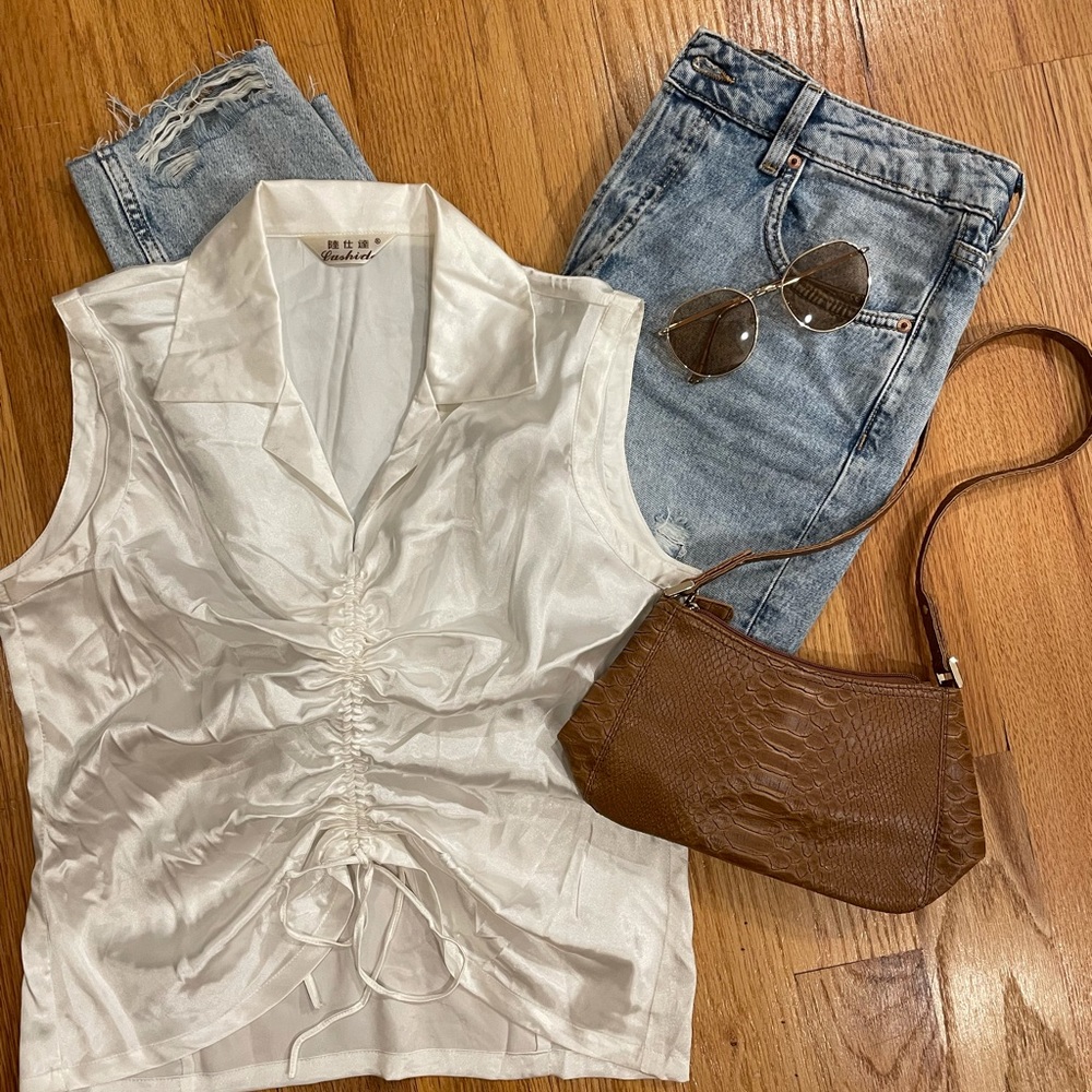 Satin Collar Top